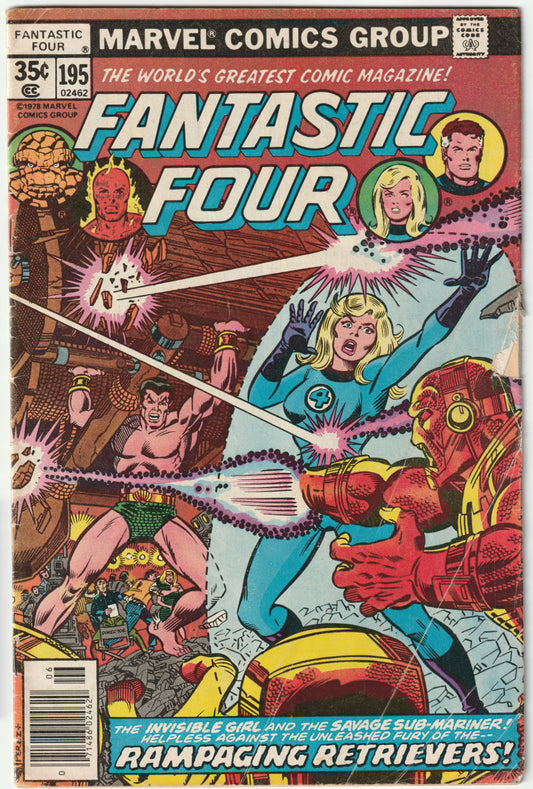 Fantastic Four #195 "Beware the Ravaging Retrievers!" Newsstand Edition (VG/VG+) (1st App of Retrievers of Atlantis)