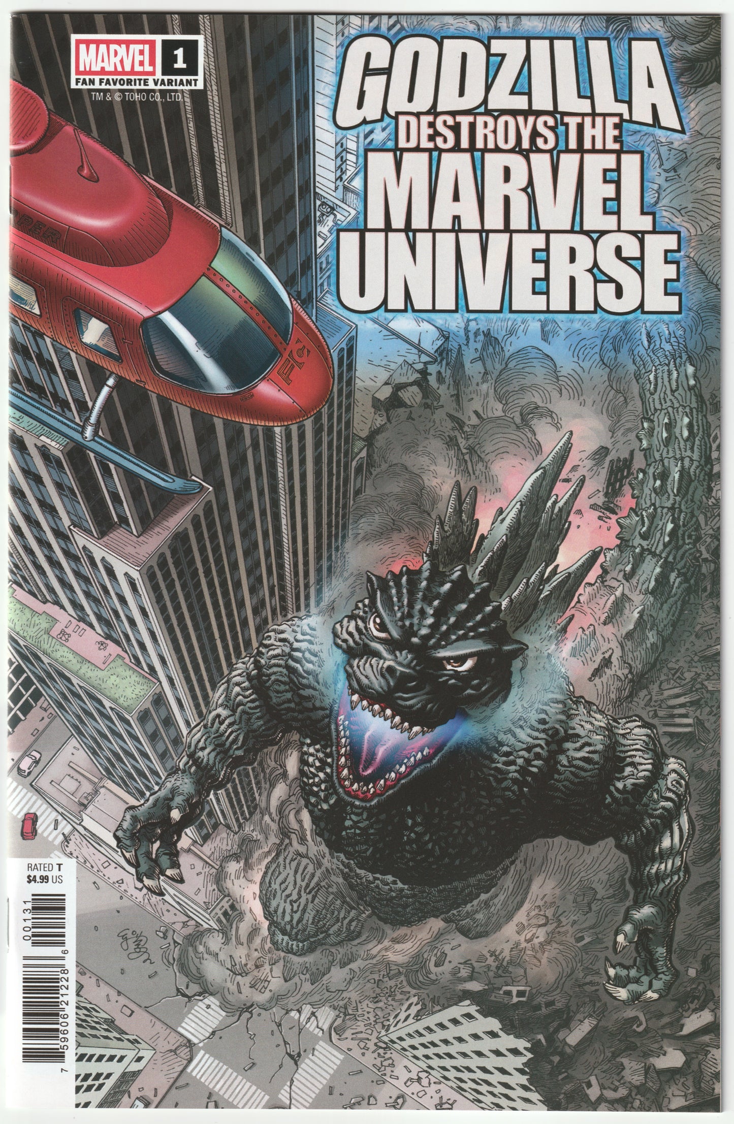 Godzilla Destroys the Marvel Universe #1 - 1st Print - E.J. Su Fan Favorite Variant – Marvel Comics 2025 (NM)