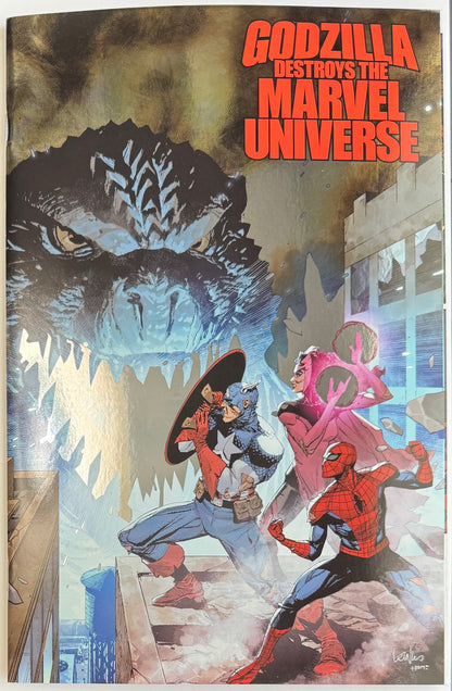 Godzilla Destroys the Marvel Universe #1 Leinil Francis Yu Foil Variant – Marvel Comics 2025 (NM)