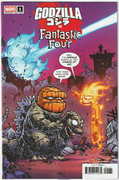 Godzilla vs. Fantastic Four #1 - 1st Print - Skottie Young Variant Cover – Marvel Comics 2025 (NM)