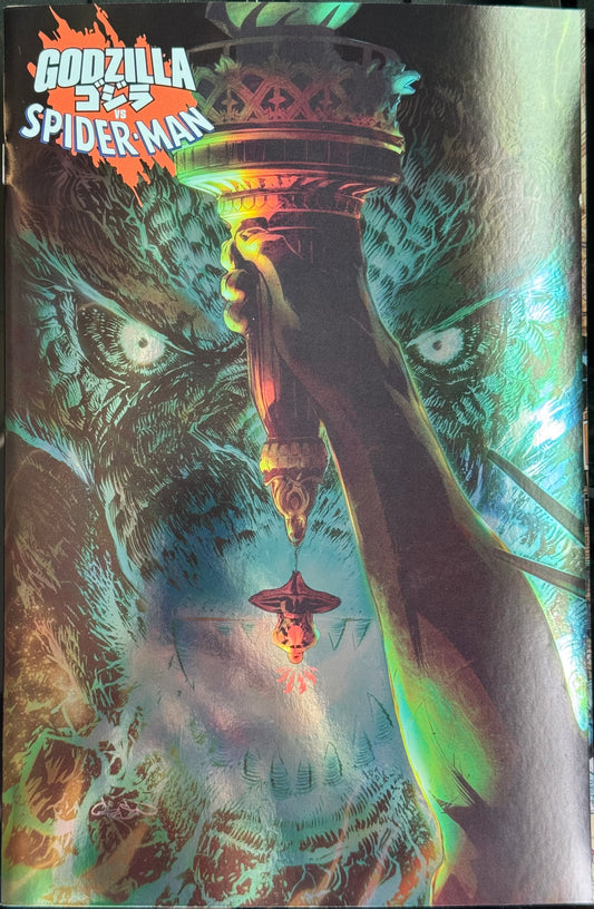 Godzilla vs. Spider-Man #1 - 1st Print - Patrick Gleason Foil Cover – Marvel Comics 2025 (NM/NM+)