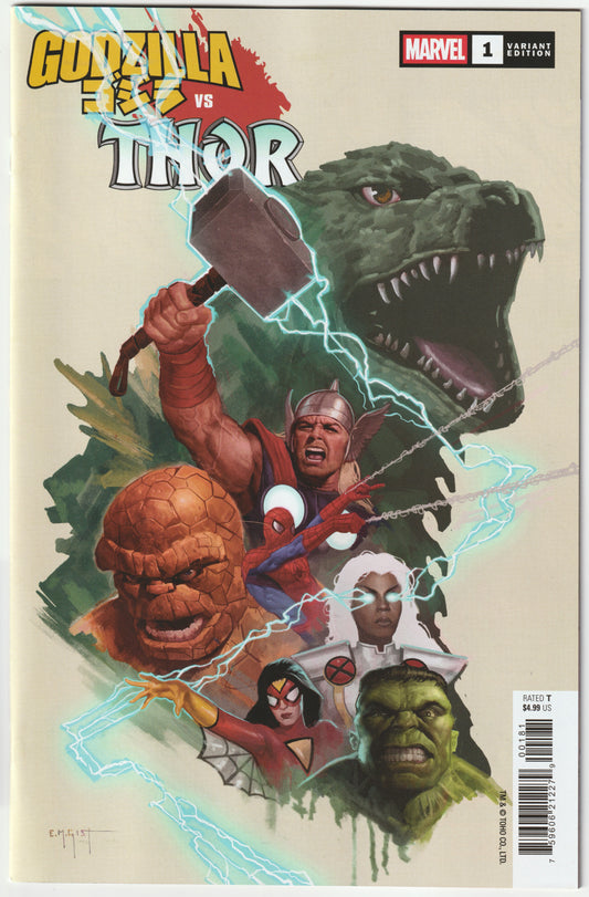 Godzilla vs. Thor #1 - 1st Print - E.M. Gist Cover – Marvel Comics 2025 (NM)
