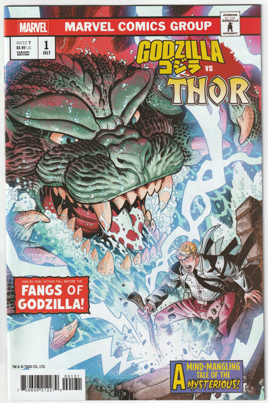 Godzilla vs. Thor #1 - 1st Print - Nick Bradshaw Monster Homage Cover – Marvel Comics 2025 (NM)