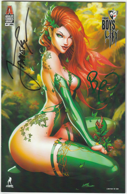 I Make Boys Cry #1 - Deadly Siren Cosplay Variant Poison Ivy Cover, 1 of 100, 2x Signed with COA