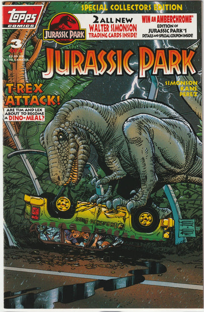 Jurassic Park #3  of 4 1993 Topps Comics Kane-Perez Cover