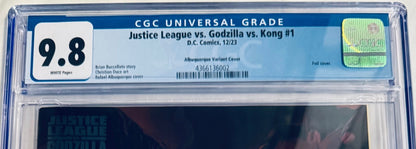 Justice League vs. Godzilla vs. Kong Vol. 1 #1 (2023) – Rafael Albuquerque Foil Variant Cover CGC 9.8