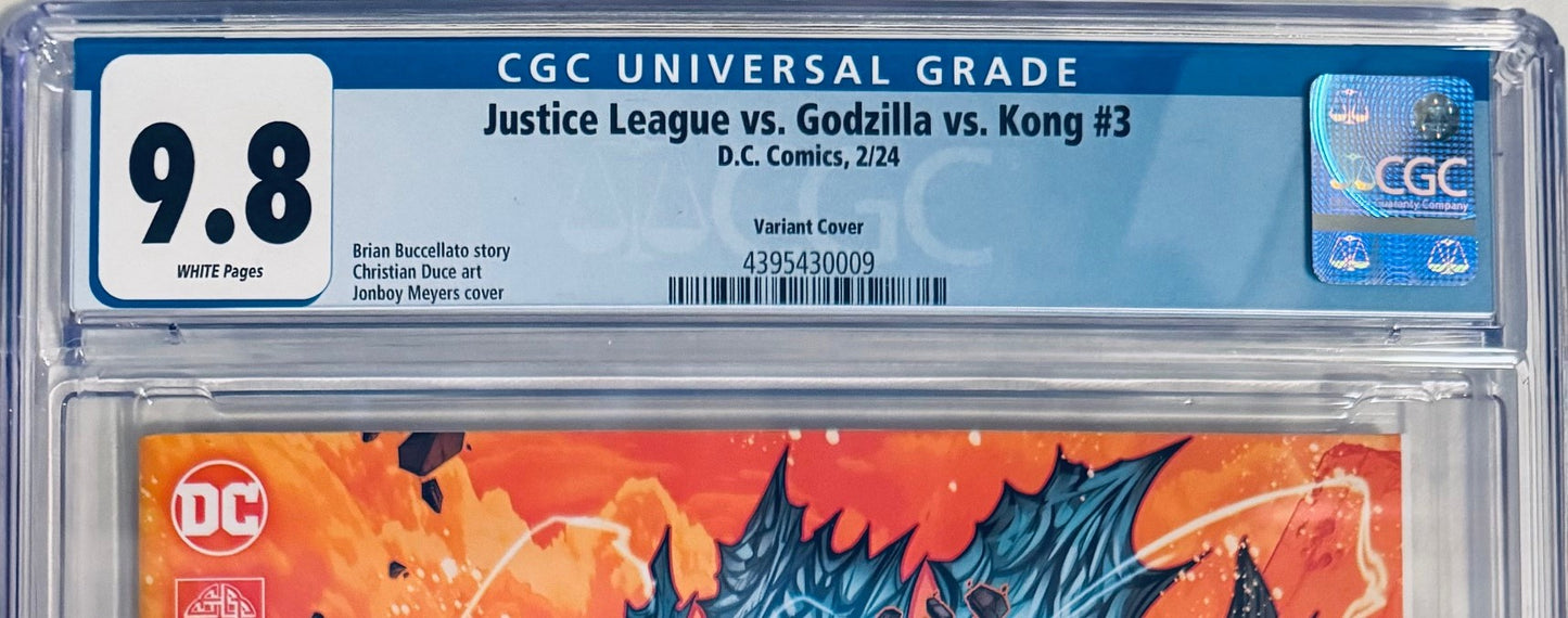 Justice League vs. Godzilla vs. Kong Vol. 1 #3 (2023) – Jonboy Meyers Variant Cover CGC 9.8