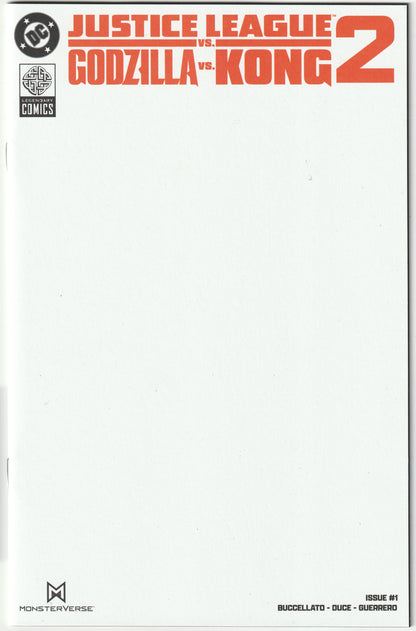 Justice League vs. Godzilla vs. Kong Vol. 2 #1 F (2025) – Blank Sketch Variant Cover (NM/NM+)