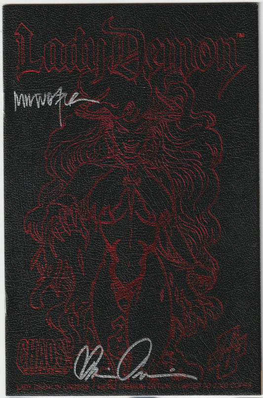 Lady Death in Lingerie #1 – Red Leather Micro Premium Edition (1995) (Signed/COA)