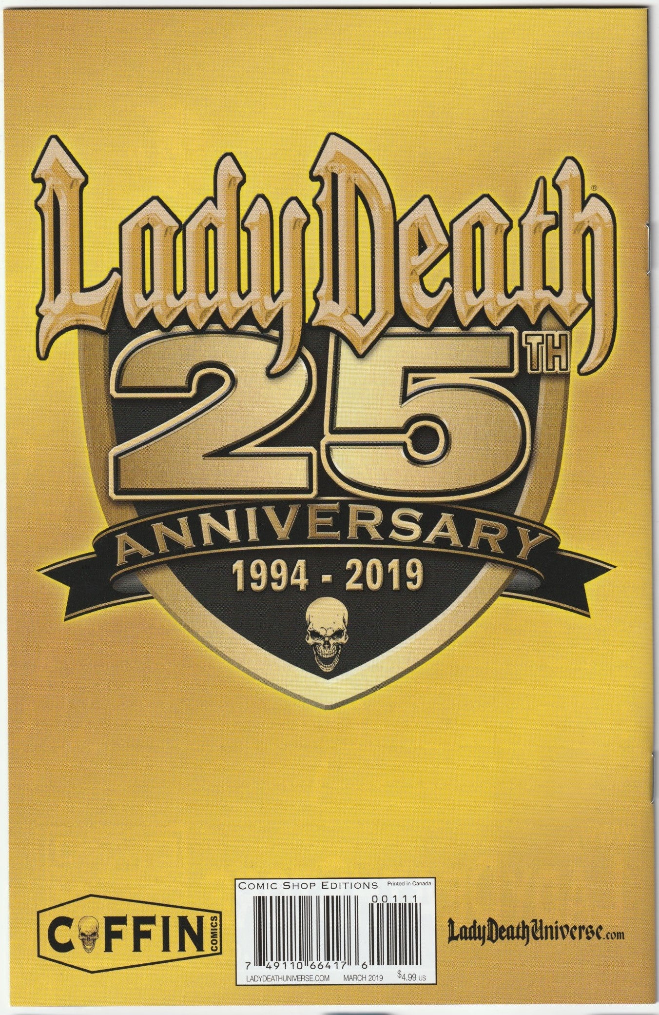 Lady Death: The Reckoning #1 – 25th Anniversary Edition, Signed with COA NM/NM-