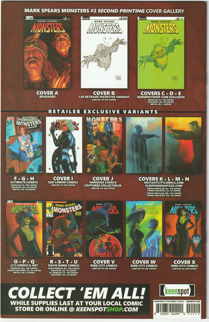 Mark Spears Monsters #2 - Second Printing, Beheaded Cover A, (NM/NM+)