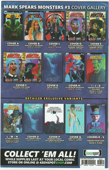 Mark Spears Monsters #3 (First Printing, Dracula and the Brides Cover B) (NM/NM+)