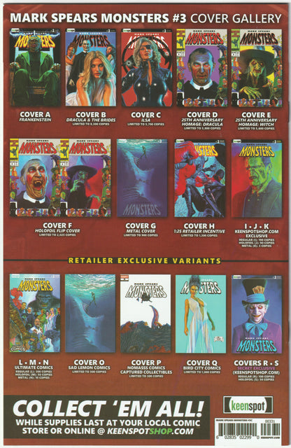 Mark Spears Monsters #3 (First Printing, Ilsa Cover C, NM/NM+)