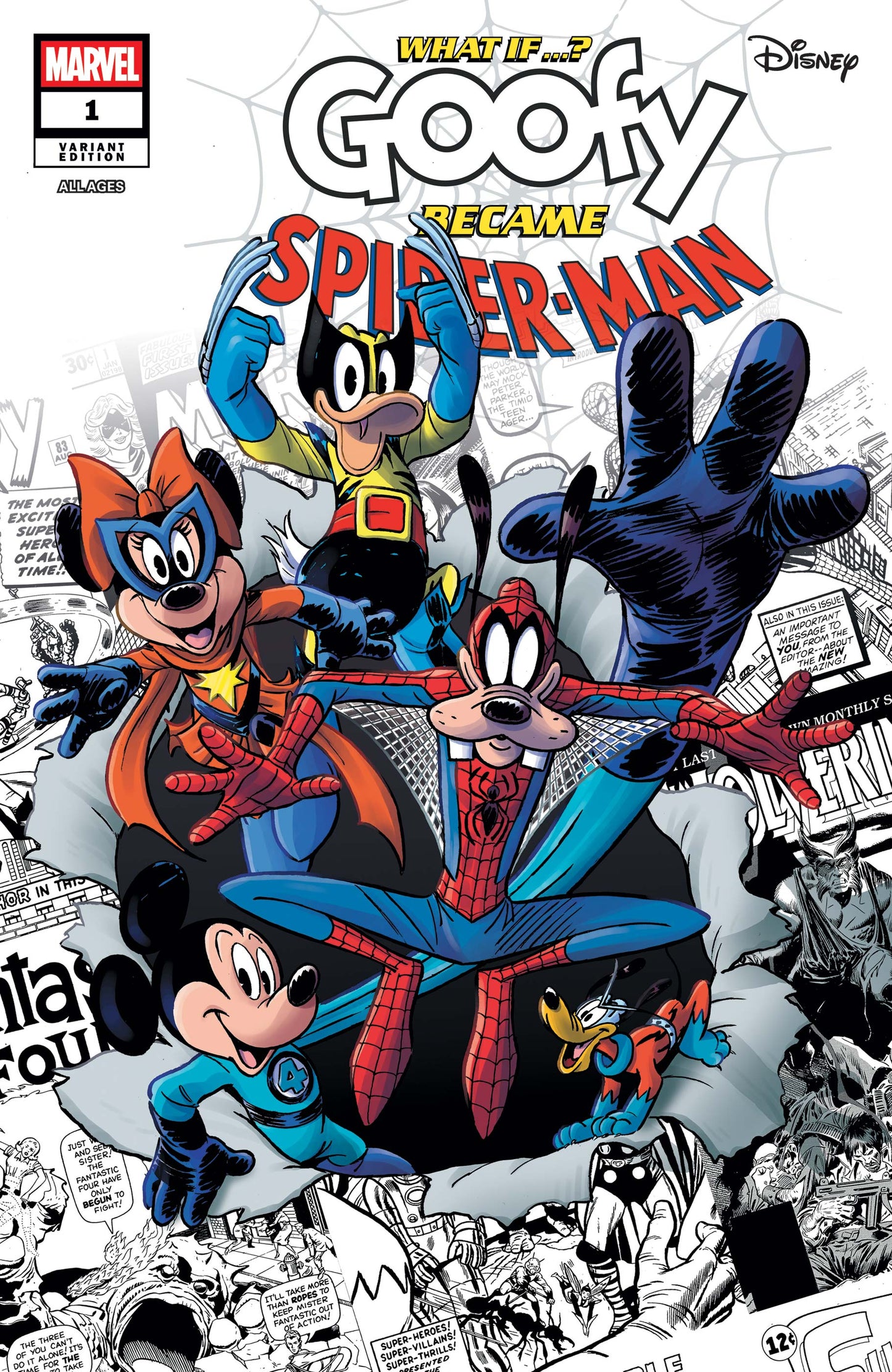Marvel & Disney: What If…? Goofy Became Spider-Man #1 Andrea Freccero Variant NM/NM+