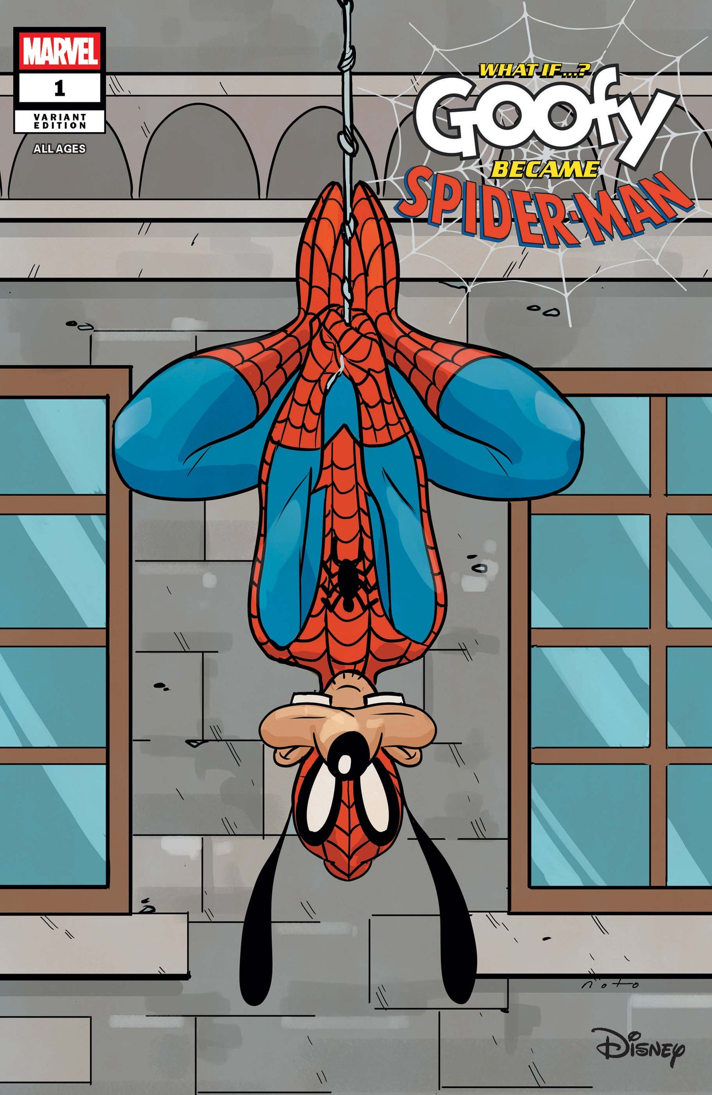 Marvel & Disney: What If…? Goofy Became Spider-Man #1 Phil Noto Minimal Trade Dress Goofy Spider-Man Variant NM/NM+