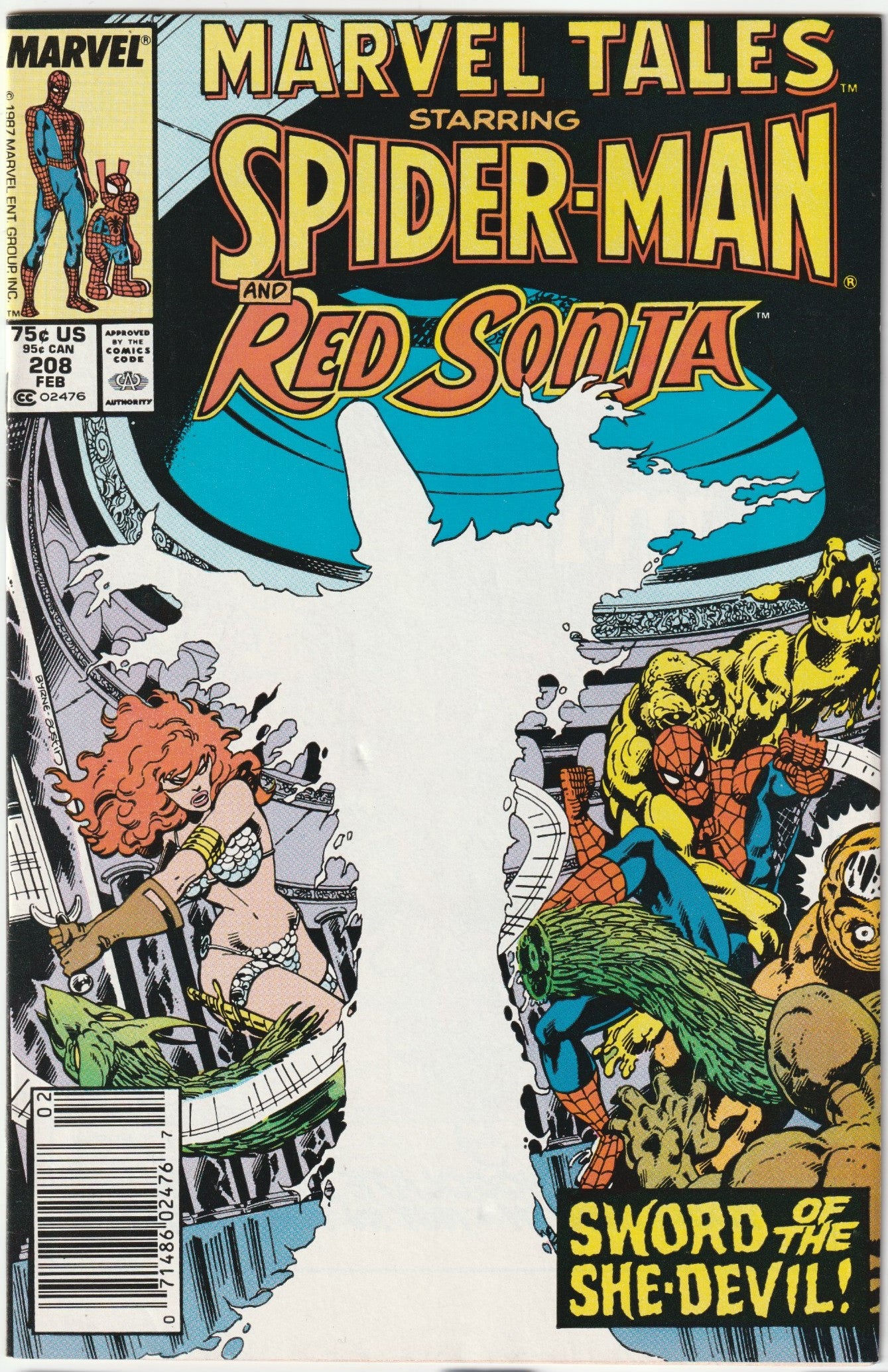 Marvel Tales Featuring Spider-Man #208 with Red Sonja (Newsstand) Clark Kent Appearance!