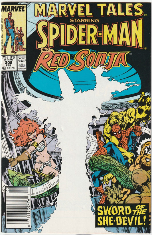 Marvel Tales Featuring Spider-Man #208 with Red Sonja (Newsstand) Clark Kent Appearance!