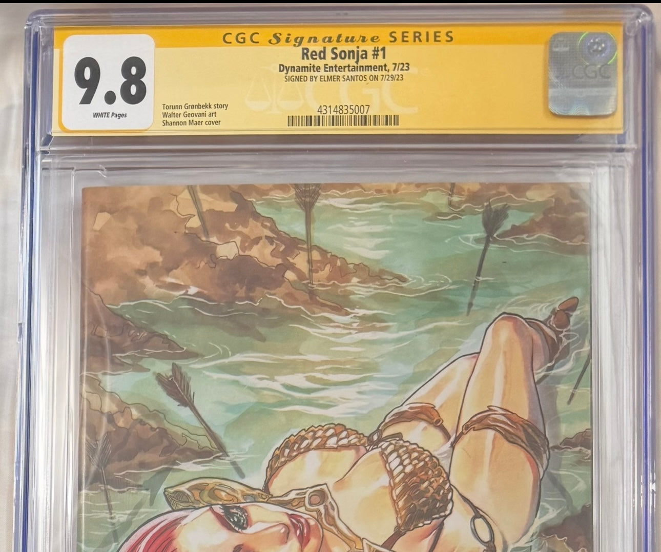 Red Sonja #1 (2023) CGC 9.8 Signed by Elmer Santos – 1 of 7 on CGC Census