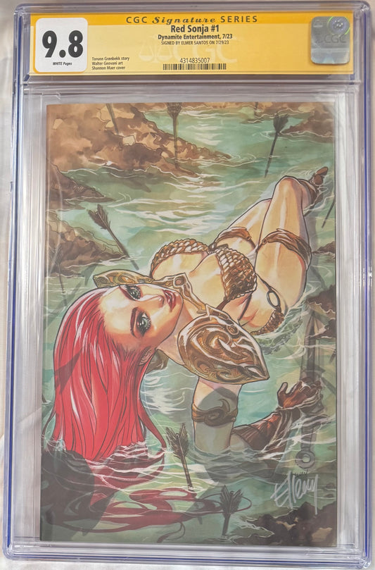Red Sonja #1 (2023) CGC 9.8 Signed by Elmer Santos – 1 of 7 on CGC Census