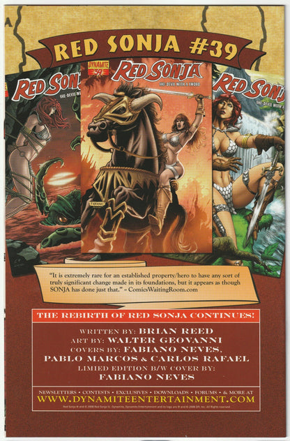 Red Sonja #38 - Dynamite Entertainment (2008)