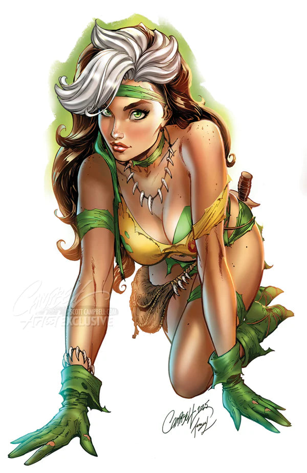 [PRE-ORDER, SHIPS MID-AUG] Rogue: The Savage Land #5 JSC Artist EXCLUSIVE (2025) Cover E: Gazing Rogue, limited to 1,200 copies - Signed with COA (NM/NM+)