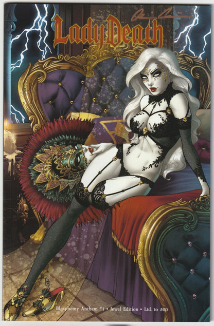 LADY DEATH Blasphemy Anthem #1 Jewel Incrusted Cover Ed. Coffin Comics Limited To 500 - Signed by Creator Brian Pulido