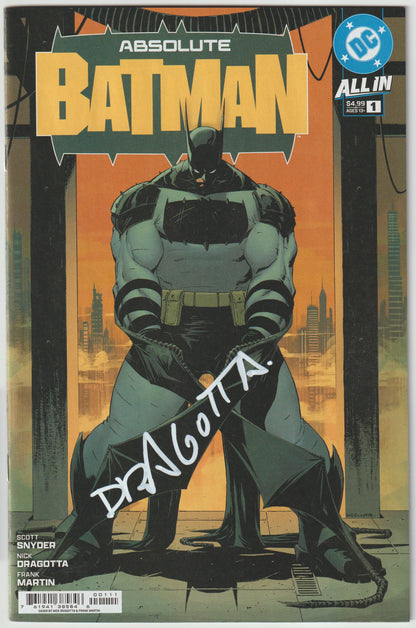 ABSOLUTE BATMAN #1 (1st Print) CVR A NICK DRAGOTTA (1st Print) [SIGNED BY SCOTT SNYDER & NICK DRAGOTTA - WHITE]