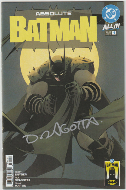 ABSOLUTE BATMAN #1 Cover A Nick Dragotta (1st Print) Batman Day 2025 [SIGNED BY SCOTT SNYDER & NICK DRAGOTTA]