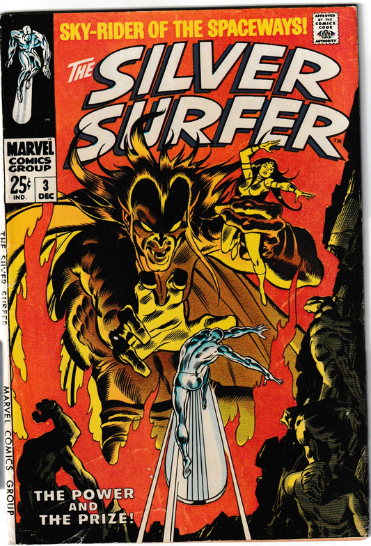 Silver Surfer Vol. 1 #3 (Raw, VG/FN, 1968) – 1st Mephisto Appearence & 1st Shalla-Bal Cover Appearance