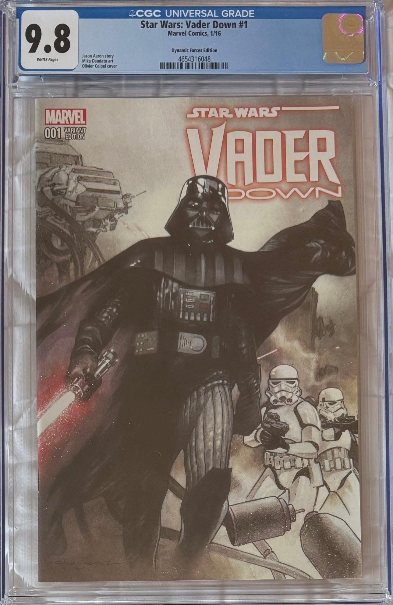 Star Wars Collectors 3 Book Bundle: DF Star Wars: Vader Down #1 Dynamic Forces Exclusive Cover by Olivier Coipel (CGC Graded and Ungraded Copy, Unsigned) + DF Star Wars #1 Dynamic Forces Variant Signed by Greg Land with COA