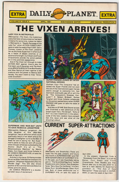 Superman Family Vol. 1 #208 (1981) – Key Supergirl and Lois Lane Stories (FN)