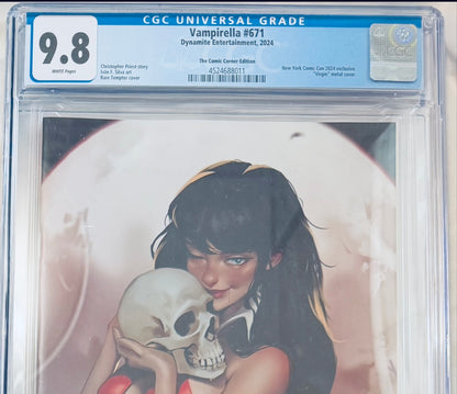 Vampirella #671 (NYCC 2024 Exclusive Virgin Metal Tempter Cover, Cosmic Corner Edition, CGC 9.8)