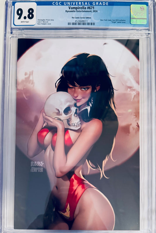 Vampirella #671 (NYCC 2024 Exclusive Virgin Metal Tempter Cover, Cosmic Corner Edition, CGC 9.8)