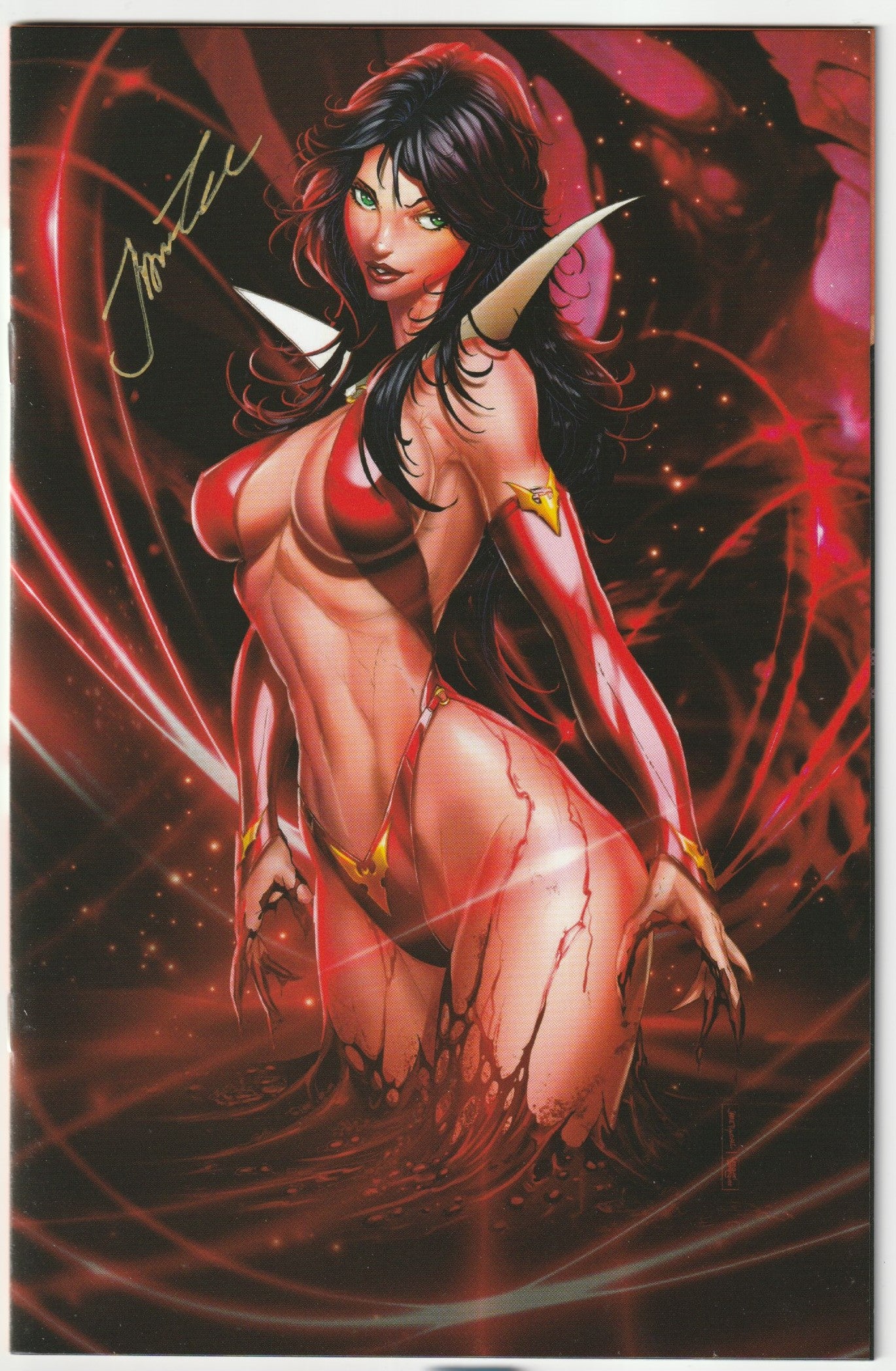 Vampirella - Savage Tales #1- Red Streak Virgin Variant - Art & Autograph by Jamie Tyndall