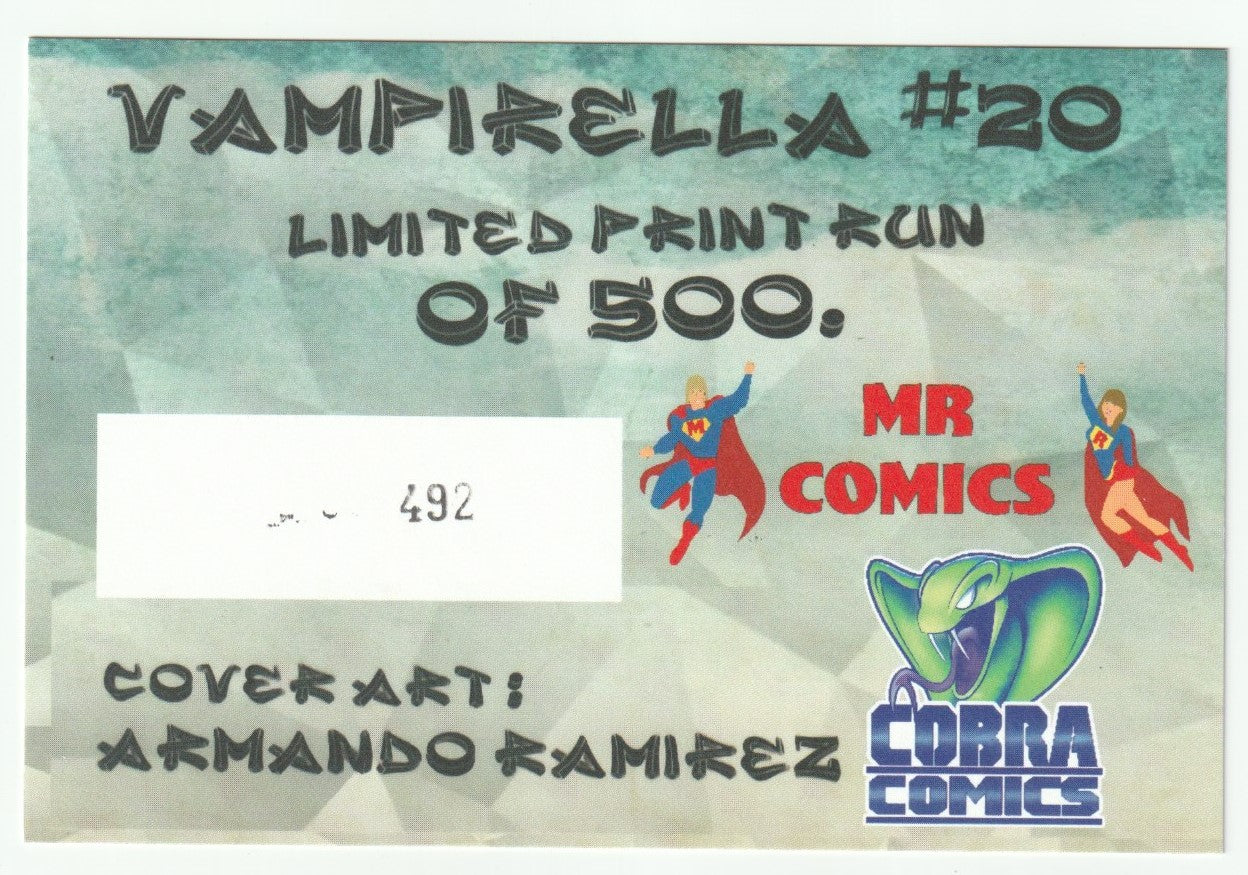 Vampirella Vol. 5 #20 (Armando Ramirez Virgin Variant, Limited to 500 with COA, Dynamite Comics, 2021) (NM/NM-)