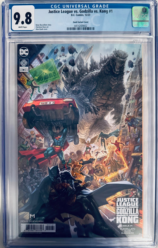 Justice League vs Godzilla vs Kong #1 (1:50 ALAN QUAH Cover) Variant CGC 9.8 NM/M (RARE!)