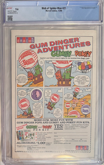 Web of Spider-Man #21 CGC [9.6]