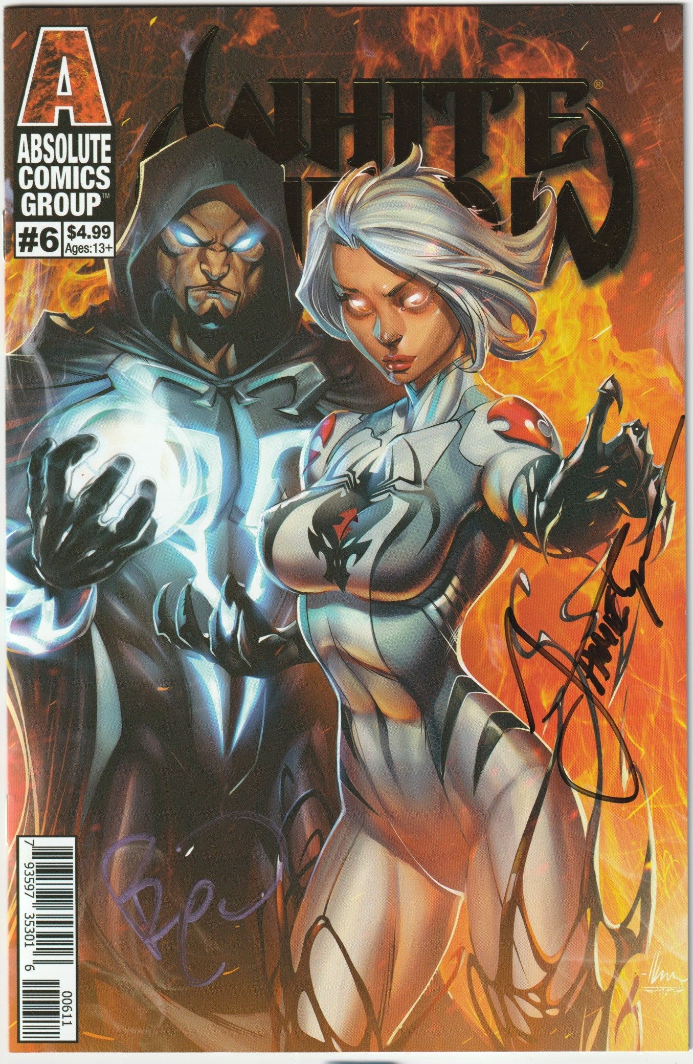 White Widow #6 Retail Hellbound Ale Garza Gold Foil 2x Signed COA