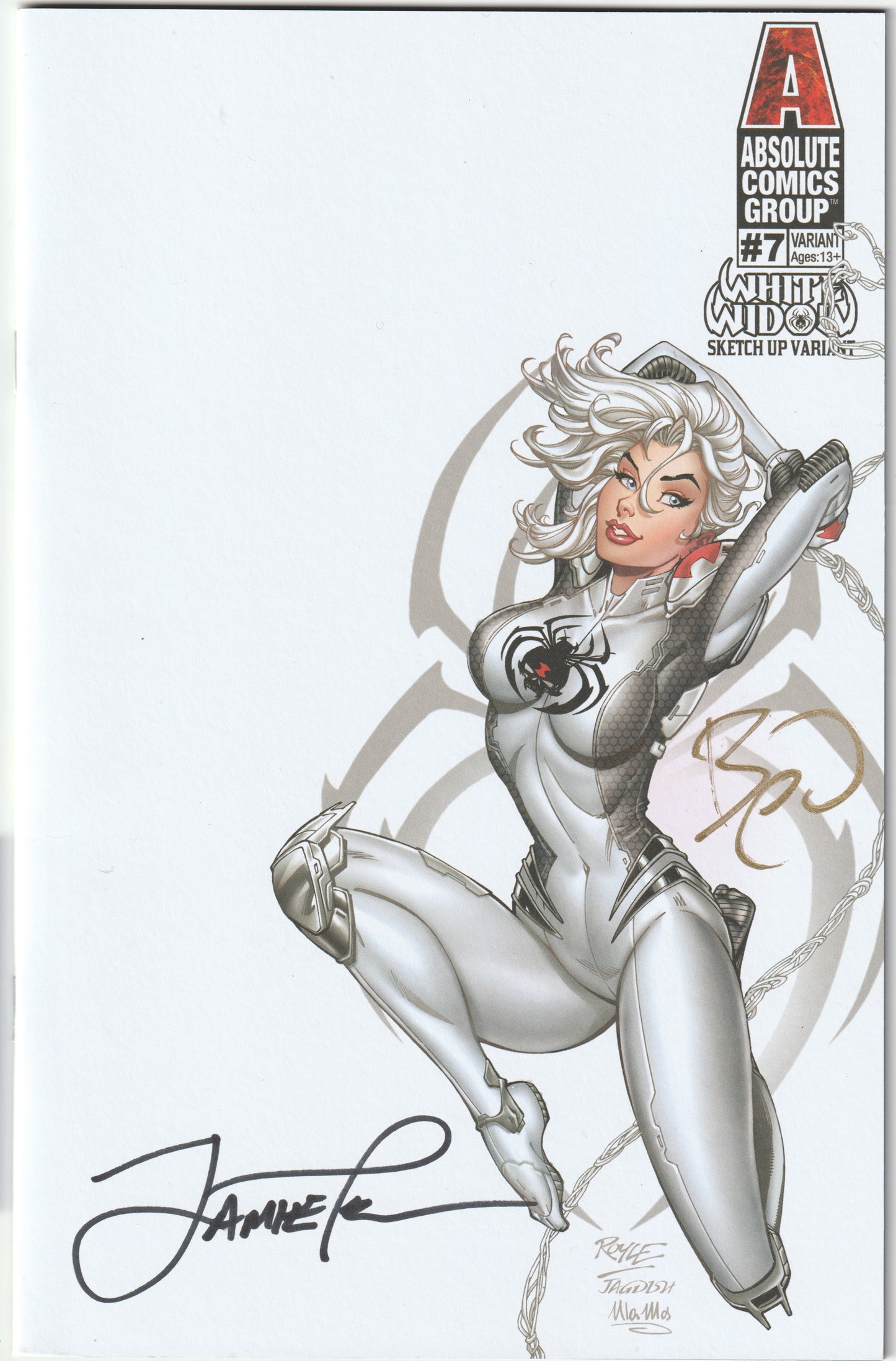 White Widow #7 Sketch-Up Variant – (1 of 100, Tyndall/Powell Signed, COA) (NM/NM+) - Ships in top loader