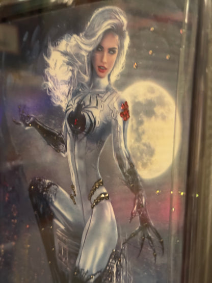 White Widow #3 - 1 of 1 - Swarovski Crystals (2024) Foil Variant - 2x Signed by Jamie Tyndall and Benny Powell with Metal CoA