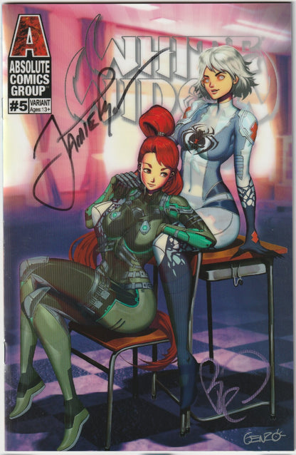 White Widow #5 Kickstarter School Girls Lenticular Genzoman Cover 2x Signed with COA
