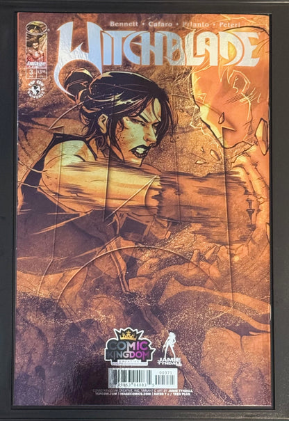 Witchblade #3 2024 NYCC Exclusive Foil Limited to 500 Copies - Tyndall Cover, One of a Kind Swarovski Gem Cover, Signed by Tyndall and Witchblade Co-Creator Brian Haberlin (NM+/MT) Metal CoA