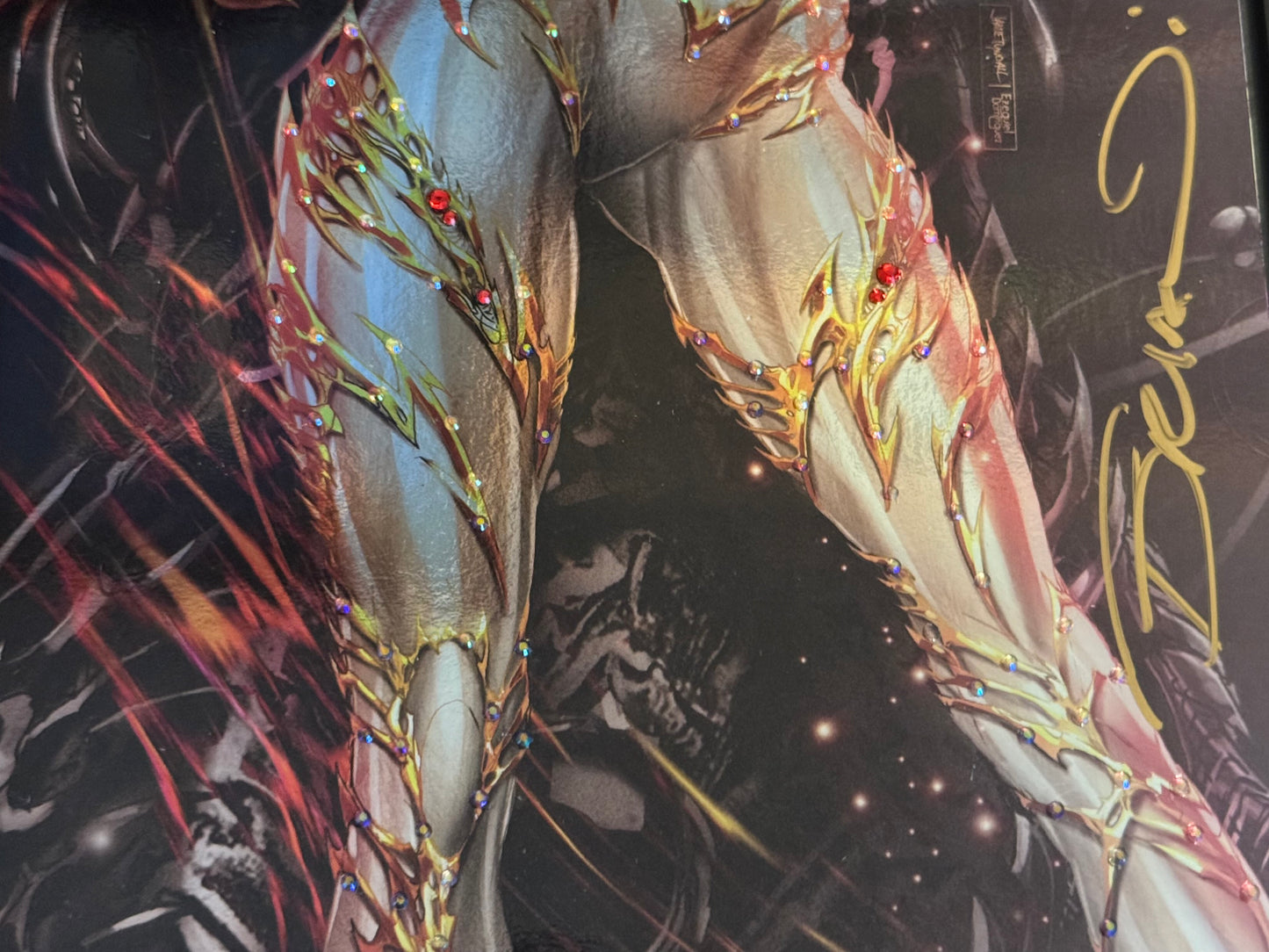 Witchblade #3 2024 NYCC Exclusive Foil Limited to 500 Copies - Tyndall Cover, One of a Kind Swarovski Gem Cover, Signed by Tyndall and Witchblade Co-Creator Brian Haberlin (NM+/MT) Metal CoA