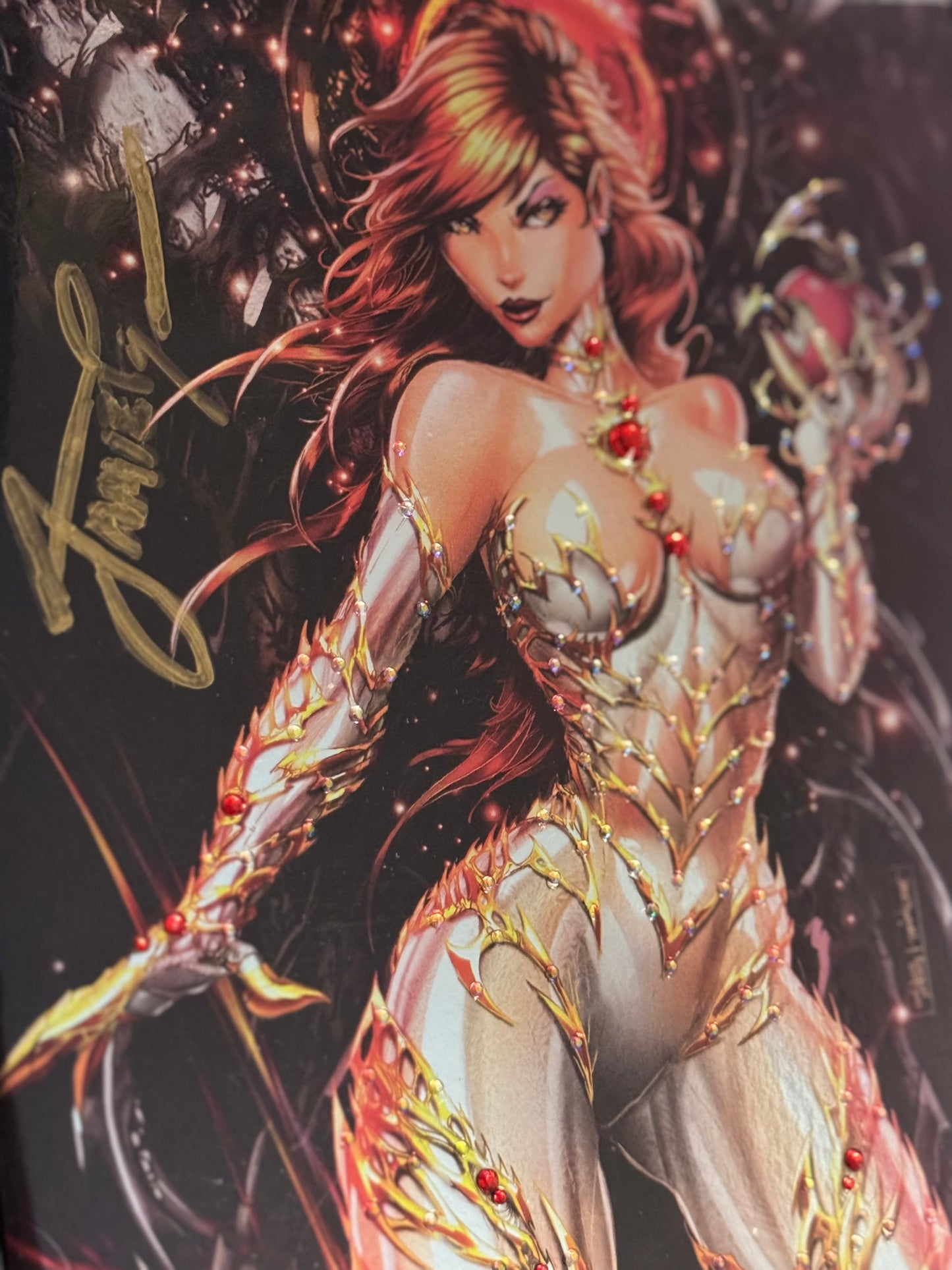 Witchblade #3 2024 NYCC Exclusive Foil Limited to 500 Copies - Tyndall Cover, One of a Kind Swarovski Gem Cover, Signed by Tyndall and Witchblade Co-Creator Brian Haberlin (NM+/MT) Metal CoA