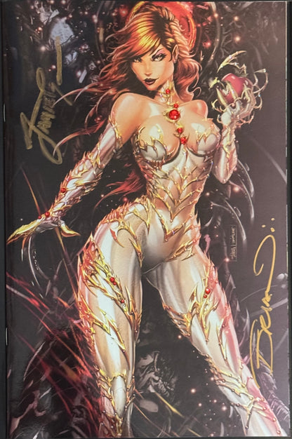 Witchblade #3 2024 NYCC Exclusive Foil Limited to 500 Copies - Tyndall Cover, One of a Kind Swarovski Gem Cover, Signed by Tyndall and Witchblade Co-Creator Brian Haberlin (NM+/MT) Metal CoA