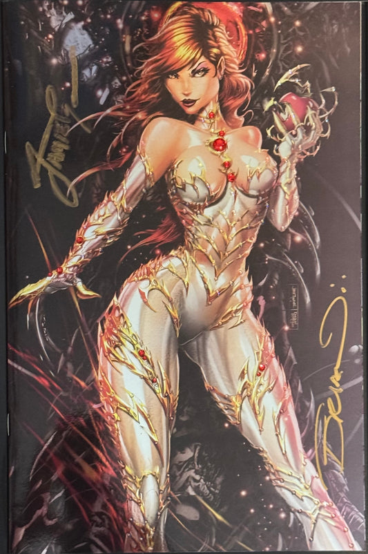 Witchblade #3 2024 NYCC Exclusive Foil Limited to 500 Copies - Tyndall Cover, One of a Kind Swarovski Gem Cover, Signed by Tyndall and Witchblade Co-Creator Brian Haberlin (NM+/MT) Metal CoA