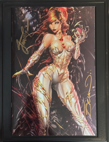 Witchblade #3 2024 NYCC Exclusive Foil Limited to 500 Copies - Tyndall Cover, One of a Kind Swarovski Gem Cover, Signed by Tyndall and Witchblade Co-Creator Brian Haberlin (NM+/MT) Metal CoA