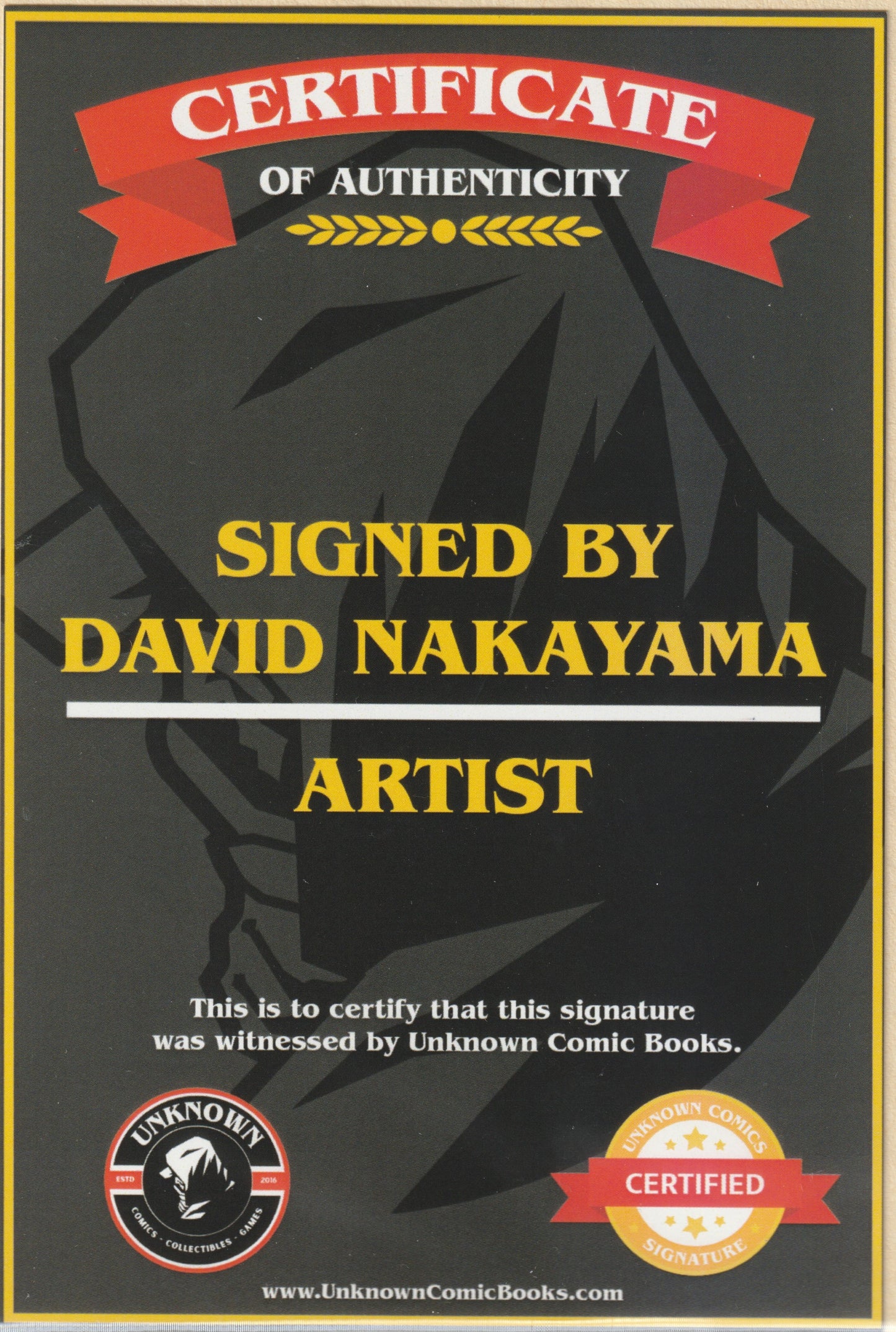 Wonder Woman #1 David Nakayama Signed Minimal Trade Cover with COA (DC, 2023) (NM/NM+)