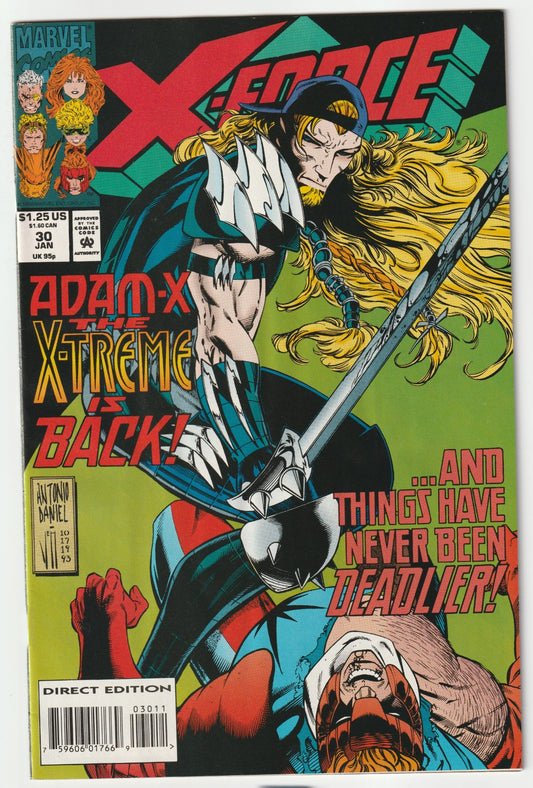 X-Force #30, Comic Book Collecting, Comic Book Investment, Marvel Comics, 90s Comics, Buy Comics Online, Rare Comics, Comic Book Store Online, Cable Comic, X-Force Comics, Collectible Comics, Dark Comics, Grimdark Collectibles, Apocalyptic Comics, Mature Comics, Collectible 90s Comic