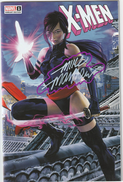 X-Men #1 (2024) Mike Mayhew Psylocke Variant Signed & Exclusive Remark with COA (NM/NM-)